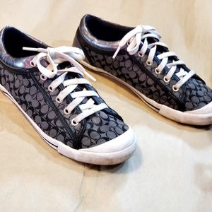 Coach New York Francisca LowTop Sneaker. 9M Metallic Graphite  A6340